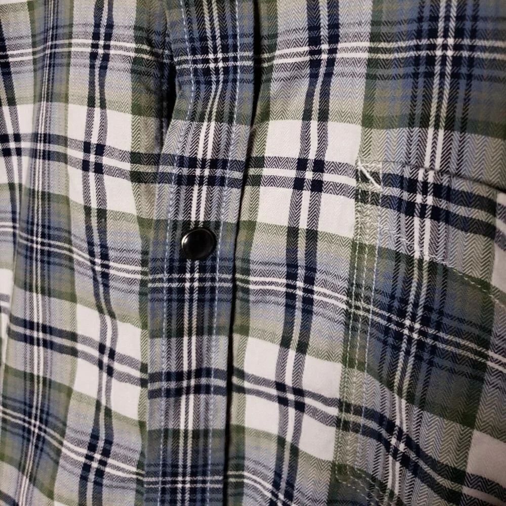 Banana Republic Mens Tailored Slim Fit Green Plaid Button Down XL